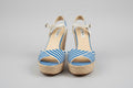 L.K. Bennett Shoes 7 Blue and White