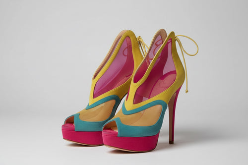 Christian Louboutin Shoes 7 Multicolor (Pink, Yellow, Blue, Beige)