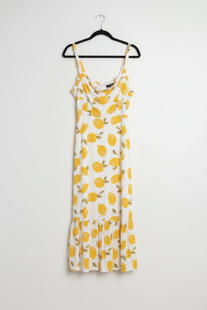 Code Mode Dress White and yellow