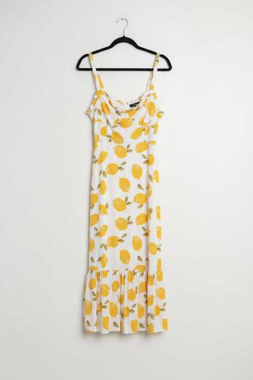 Code Mode Dress White and yellow