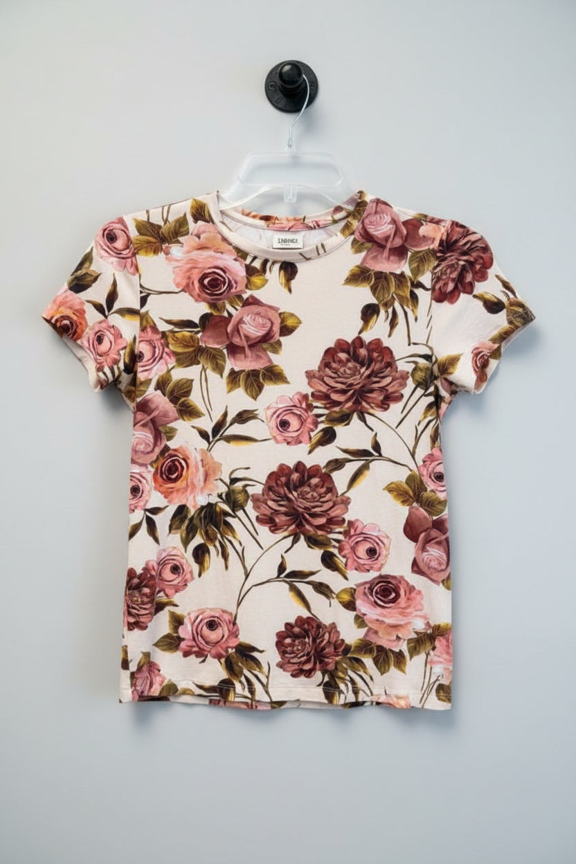 L’agence Shirt S Pink and brown floral pattern