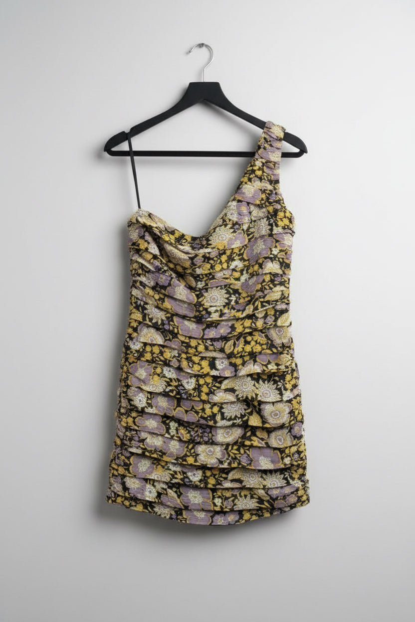 Zara Dress S Black, Yellow, Lavender