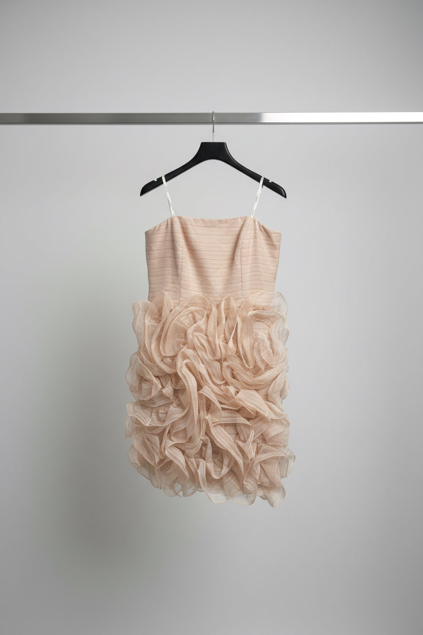 Halston Heritage Dress 8 Beige