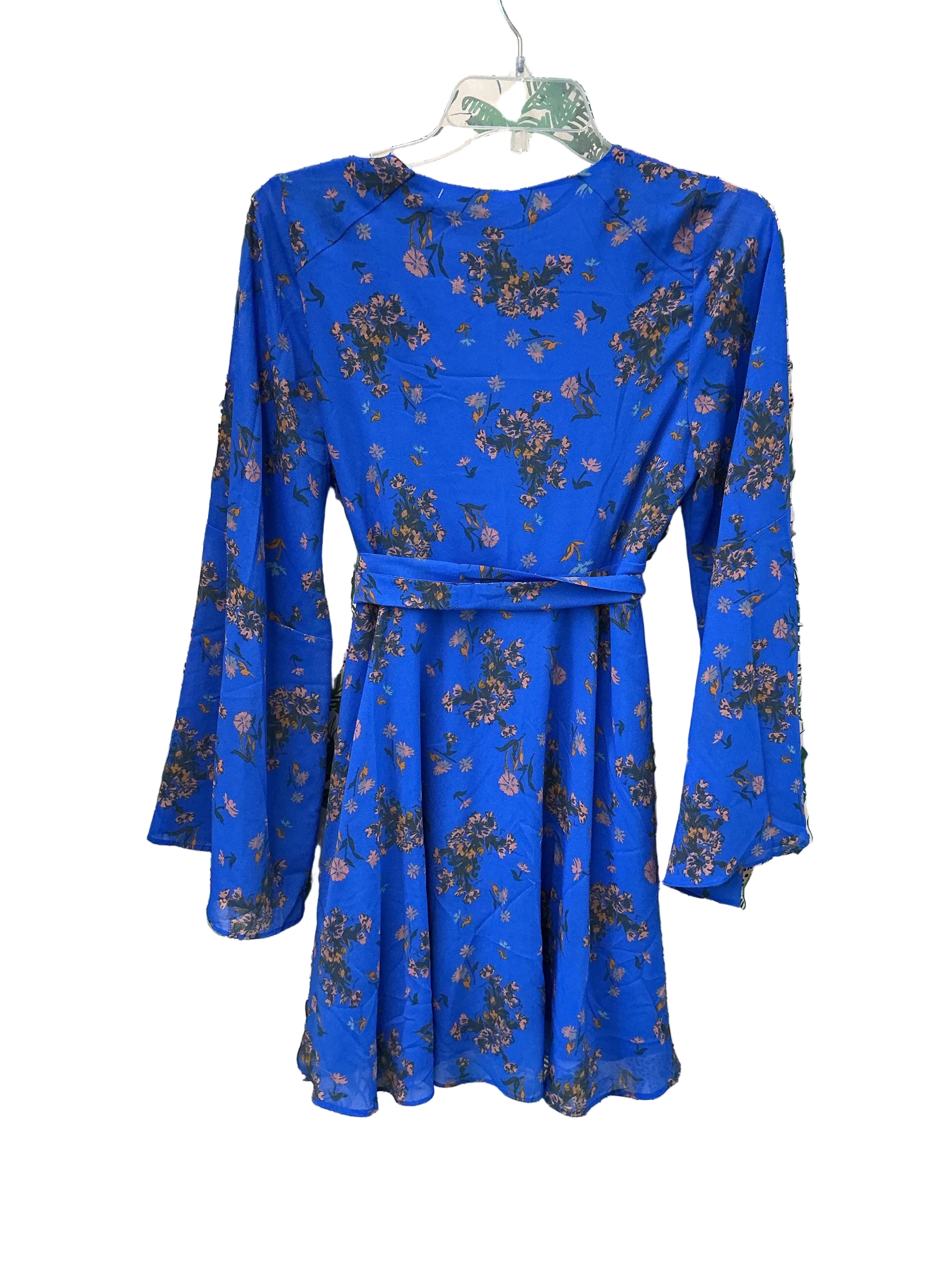 Free People Dress S Blue with pink, yellow, and green floral print