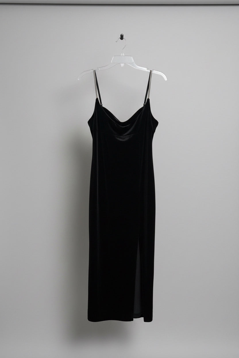 Zara Dress L Black Velvet
