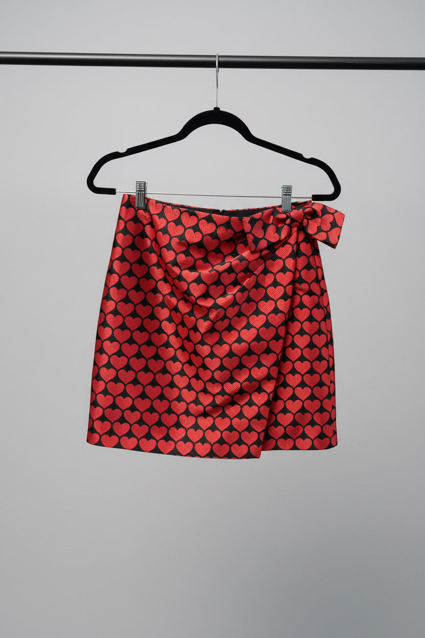 J. Crew Skirt 2 Black and Red Hearts