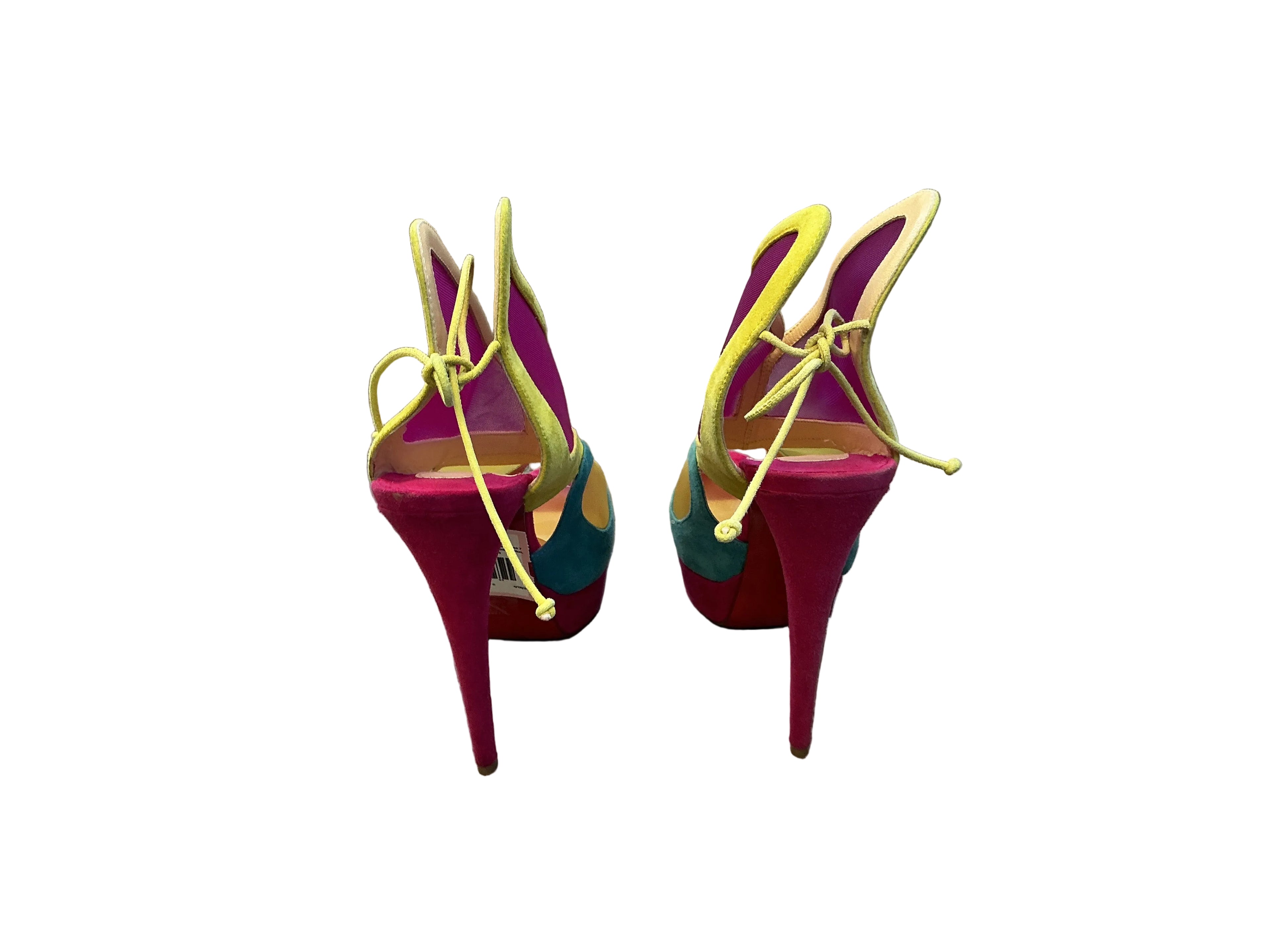 Christian Louboutin Farfamesh Shoes 7 Multicolor (Pink, Yellow, Blue, Beige)