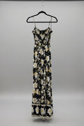 Free People Jumpsuit S Black and White yellow flowers