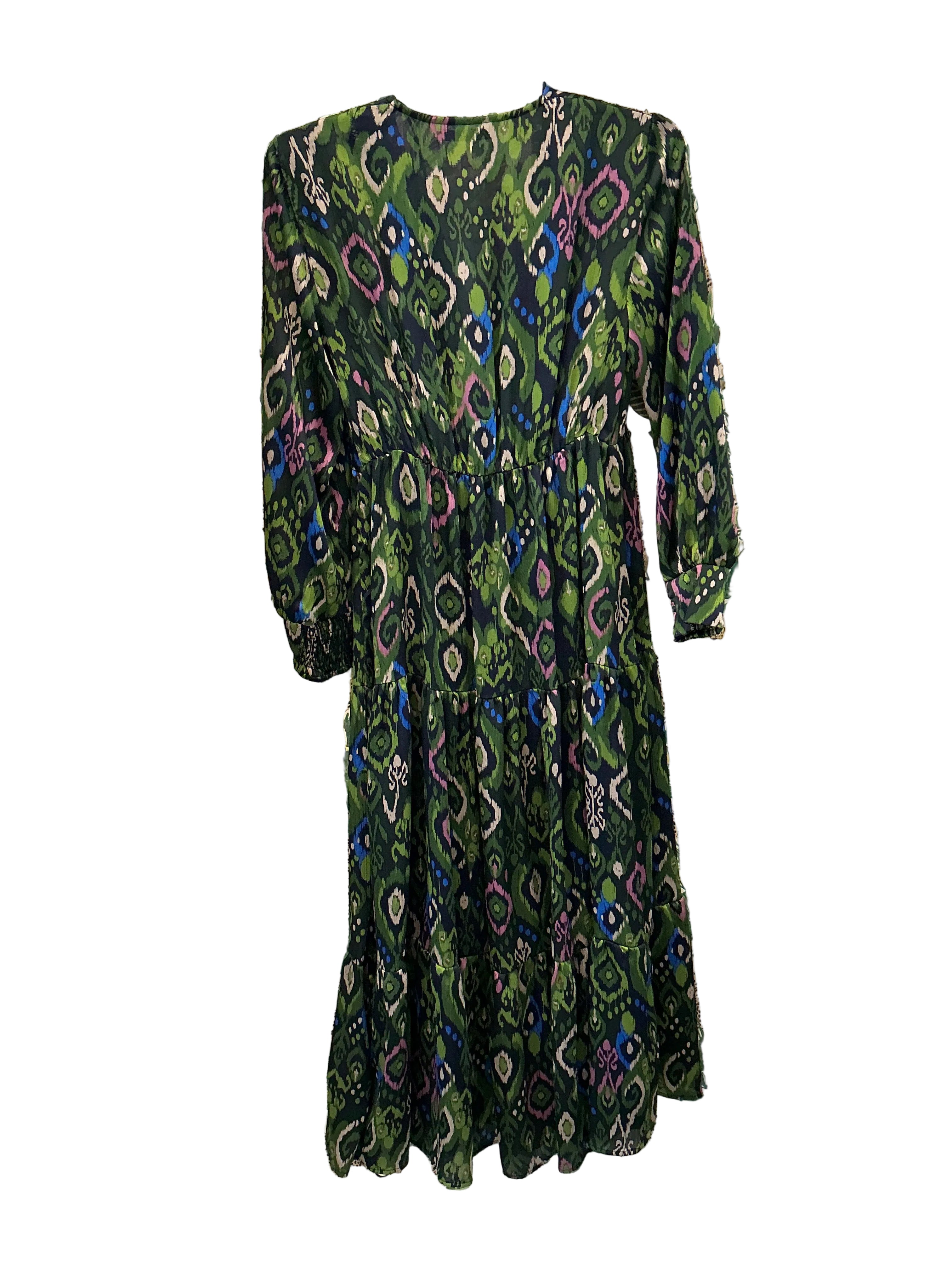 Zara Dress S Multicolor green, pink, blue, cream, black) NWT