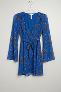 Free People Dress S Blue with pink, yellow, and green floral print